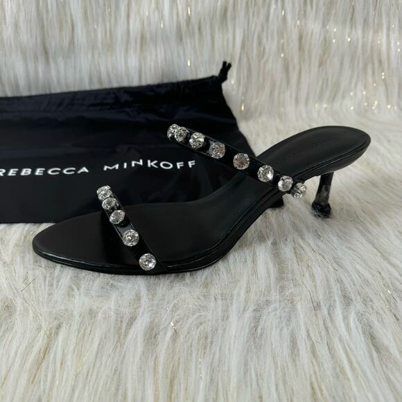NWT Rebecca Minkoff Juliana Crystal Mule Calf Leather Modern Elegant Size 8 - Picture 3 of 11
